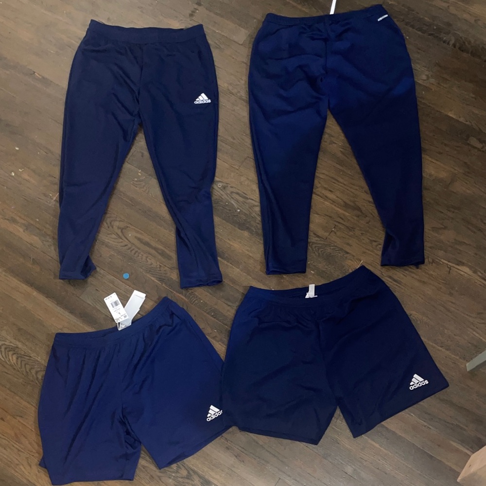 Adidas Men's 4 item Bundle of Soccer Entrada 22 Pants and Shorts